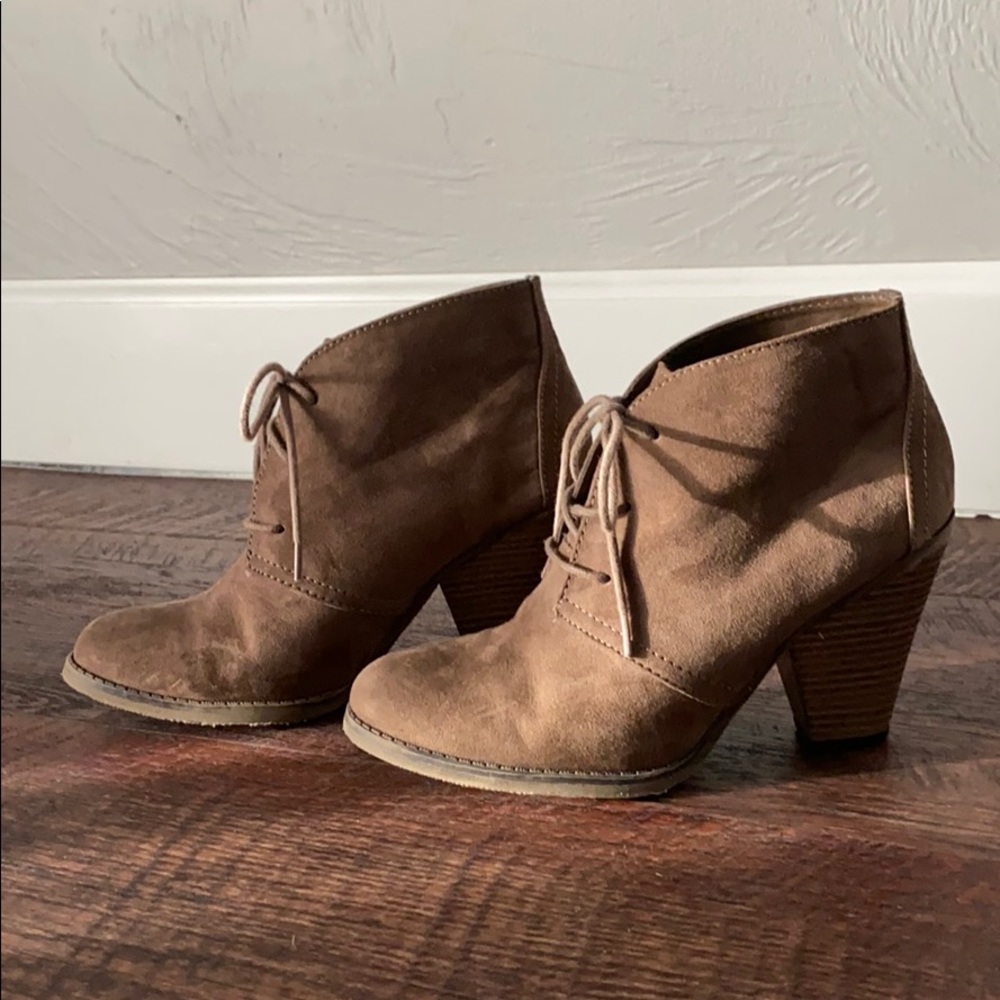 Lace up booties with heels